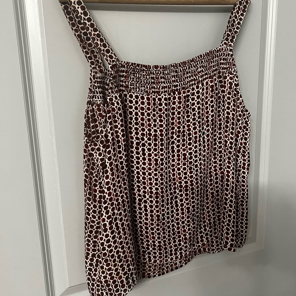 Evereve Brown and White Polka Dot Blouse